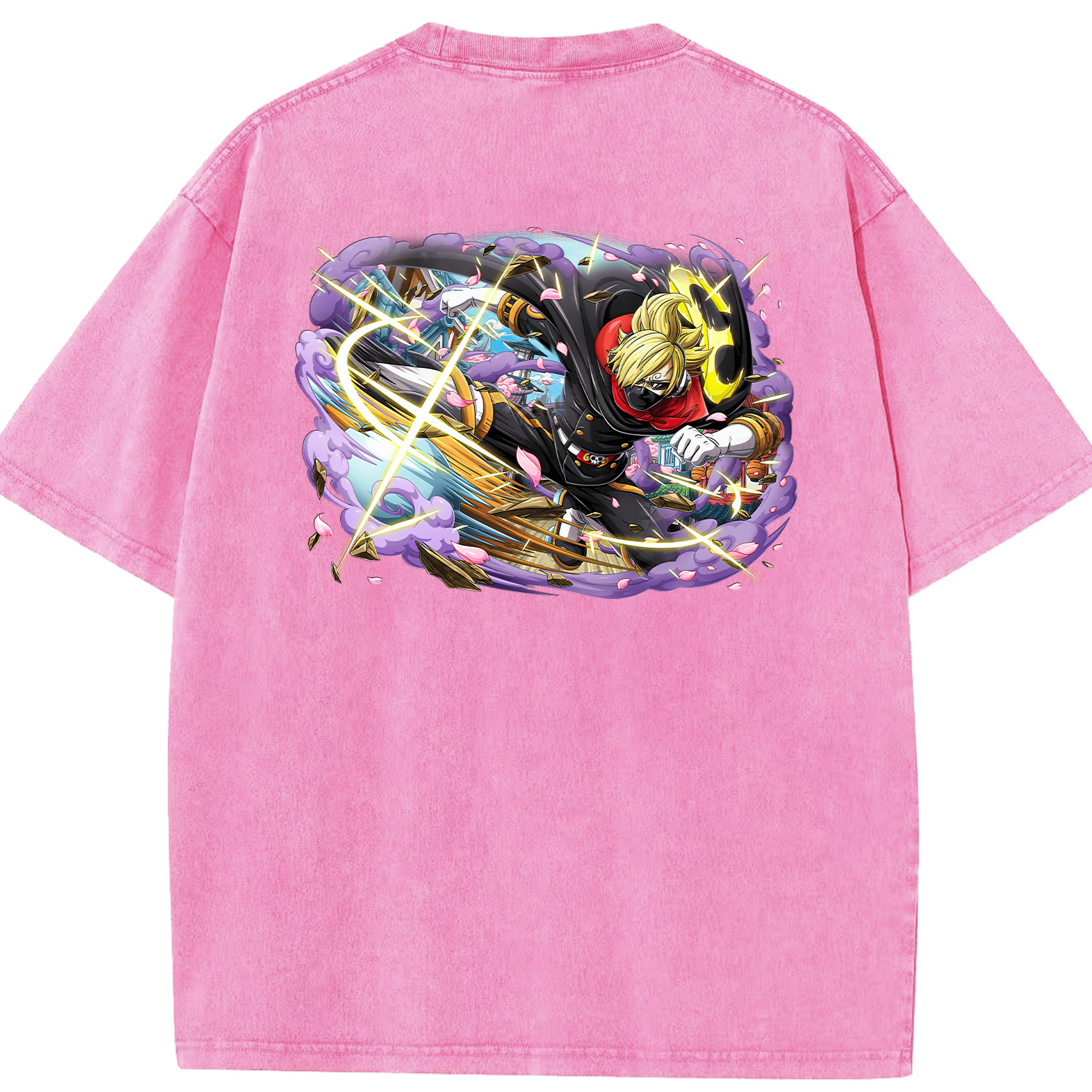 ワンピース サンジ ONE PIECE Sanji 綿100% ヴィンテージ風 半袖Tシャツ（背面プリント）